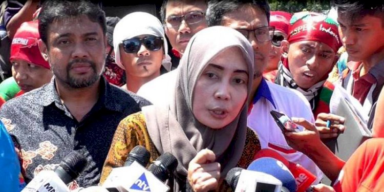  Presiden Asosiasi Serikat Pekerja Indonesia, Mirah Sumirat/Net