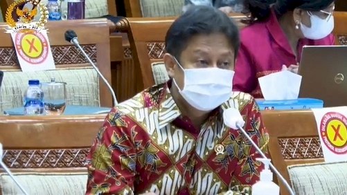 Menkes Budi Gunadi Sadikin saat RDP di DPR/Net