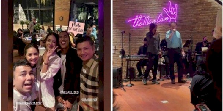 Raffi saat hadiri pesta bos pemilik KFC di Indonesia/Repro