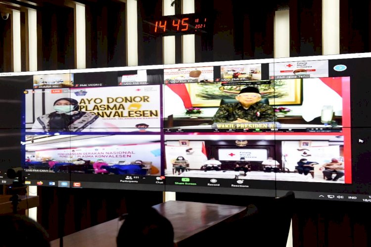 suasana virtual gerakan nasional pendonor plasma di Balai Kota Kediri/RMOLJatim