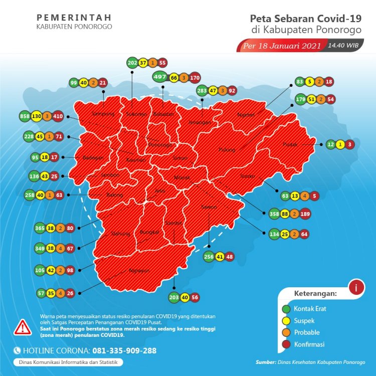 Pera sebaran Covid-19 di Ponorogo