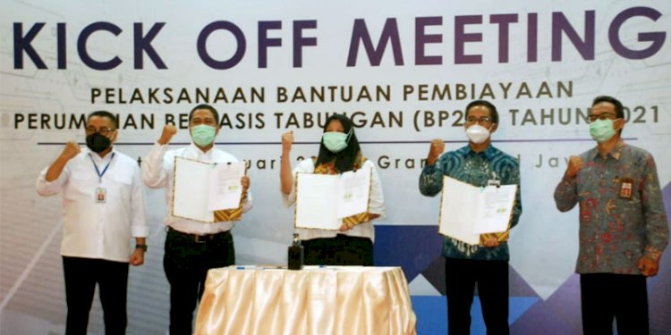 Penandatanganan PKS Penyaluran BP2BT Tahun 2021 antara Bank BTN dengan Kementerian PUPR/RMOL