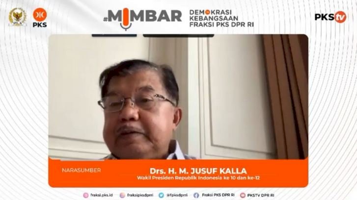 Jusuf Kalla dalam Mimbar Demokrasi Kebangsaan Fraksi PKS DPR RI/Ist