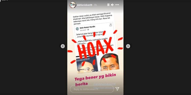 Kabar hoaxx Dahlan Iskan meninggal/Net