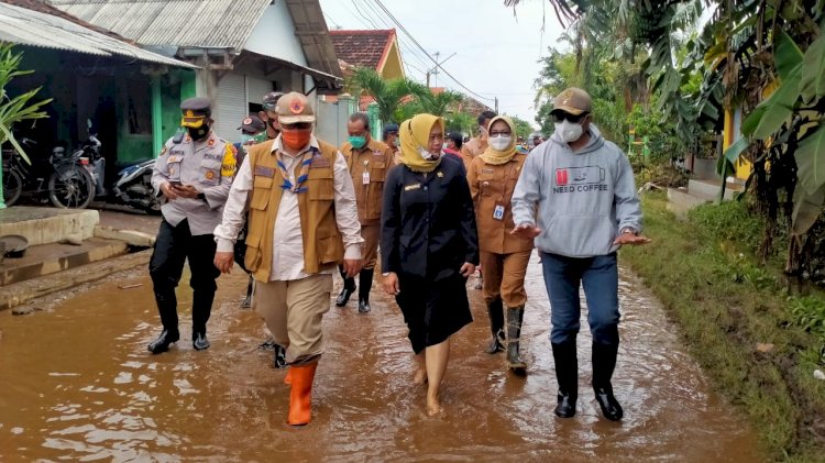 Wakil Bupati Probolinggo, saat meninjau banjir. /RMOLJatim