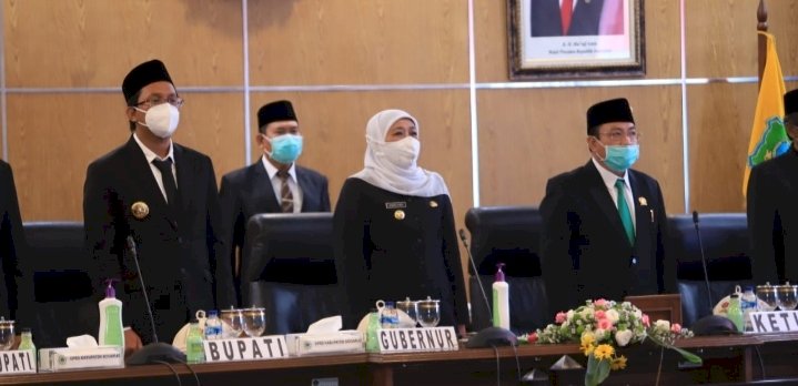 Gubernur Jatim Khofifah saat hadiri Sertijab Bupati Sidoarjo/Ist