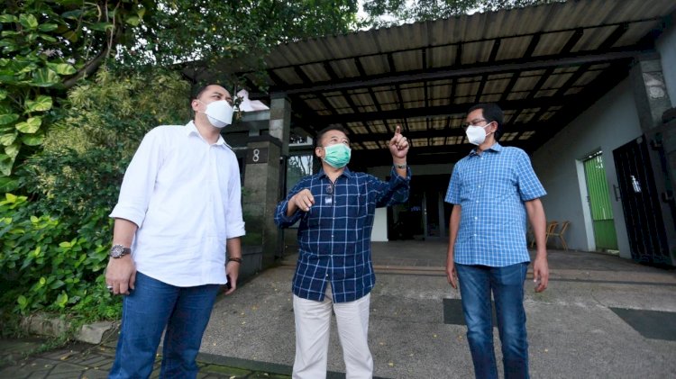 Eri Cahyadi didampingi Adi Sutarwijono silaturrahmi ke kediaman Bambang DH/ist