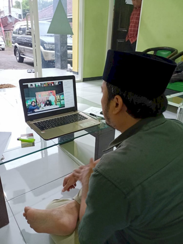 HM Ayub saat rapat virtual dengan DPP PKB