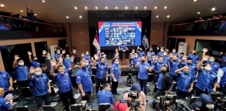 Ketua Umum Demokrat, Agus Harimurti Yudhoyono bersama Ketua DPD dan Ketua DPC Demokrat/RMOL
