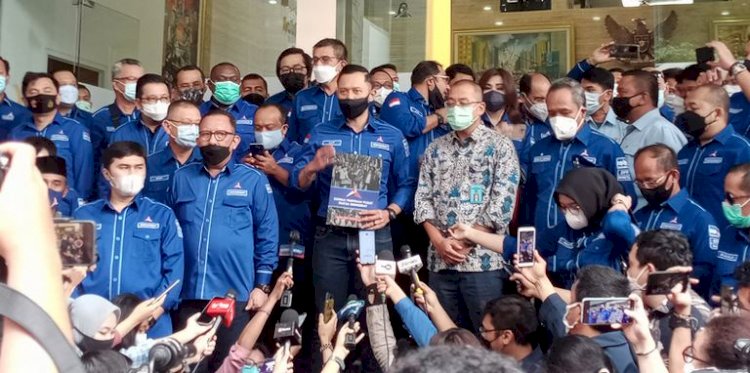 Ketum Partai Demokrat Agus Harimurti Yudhoyono beserta rombongannya saat ke Kemenkumham/RMOL