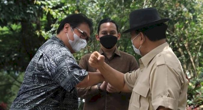 Ketum Golkar Airlangga Hartarto bertemu Ketum Gerindra Prabowo Subianto/Net