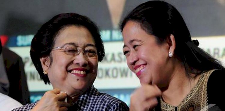 Ketua Umum PDIP Megawati Soekarno Putri dengan anaknya Puan Maharani/Net