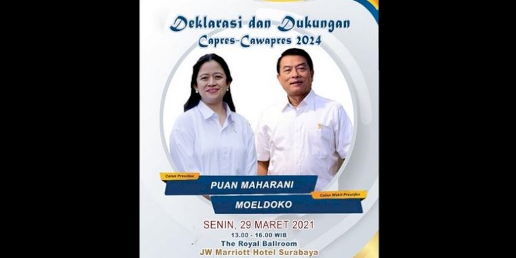 Poster deklarasi Puan Maharani dan Moeldoko untuk Pilpres 2024/Repro