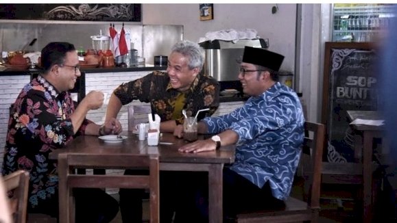 Gubernur DKI Jakarta Anies Baswedan bersama dengan Gubernur Jawa Tengah Ganjar Pranowo dan Gubernur Jawa Barat Ridwan Kamil/Net