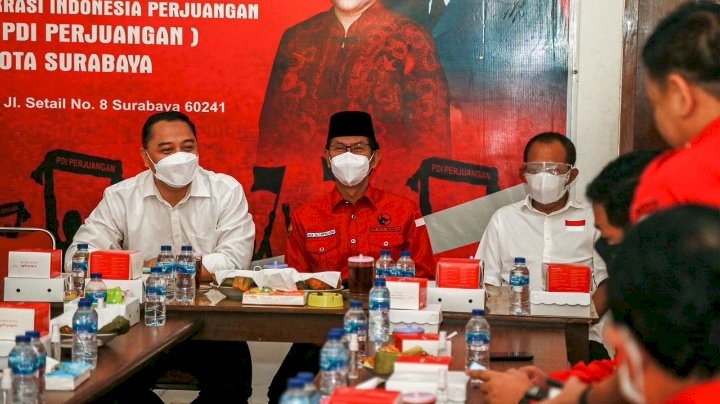 Eri Cahyadi-Armudji safari politik PDIP Surabaya/RMOLJatim