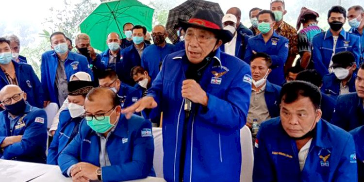 Konferensi pers Demokrat versi KLB di Hambalang, Bogor/Net