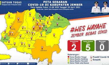 Nihil Kasus Covid-19, Enam Kecamatan Di Kabupaten Jember Dinyatakan Zona Hijau