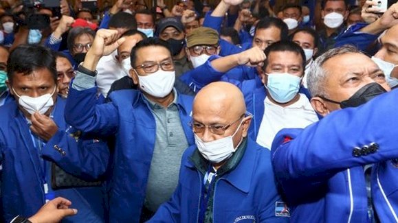 Moeldoko saat terpilih menjadi ketua umum Partai Demokrat versi KLB Sibolangit/Net