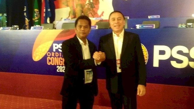 Ketua Umum Blispi Pusat Subagja Suihan dan Ketua Umum PSSI, Mochmad Iriawan atau Iwan bule, saat Kongres PSSI di Bali