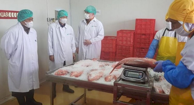 Komisi B DPRD Jatim saat mengunjungi PT Inti Lautan Fajar Abadi (Intan Seafood) di Beji, Pasuruan/Ist