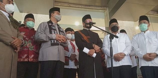 Imam Besar Masjid Istiqlal, Nasaruddin Umar saat konferensi pers penyelenggaraan kegiatan Ramadhan di Masjid Istiqlal/Repro