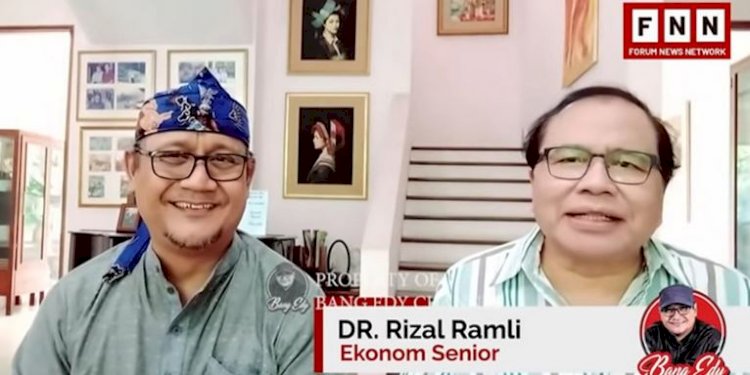 Ekonom senior DR Rizal Ramli saat diwawancarai Edy Mulyadi di kanal YouTube Bang Edy/Repro