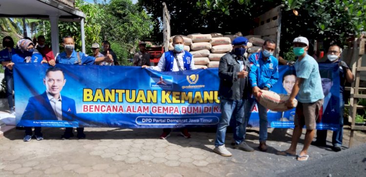 Bantuan DPD Partai Demokrat Jatim untuk korban gempa Malang/Ist