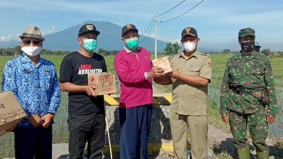 Disperta Ngawi membagikan rodatisida kepada petani di Kecamatan Paron