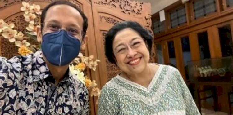 Postingan Instagram Mendikbud Nadiem Makarim saat bertemu dengan Ketua Umum PDI Perjuangan Megawati Soekarnoputri/Rep