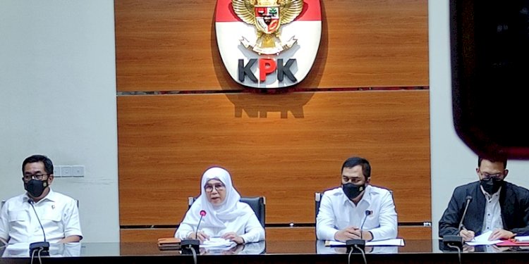 Konferensi pers Komisi Pemberantasan Korupsi (KPK) bersama Direktorat Tindak Pidana Korupsi (Dittipikor) Bareskrim Polri terkait OTT Bupati Nganjuk/RMOL