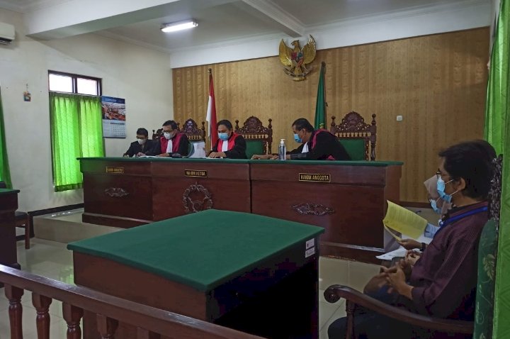 Sidang Gugatan LSM Pentas Gugat Indonesia kepada DPRD dan Pansus Covid-19 kabupaten Madiun secara virtual setelah mediasi mengalami jalan buntu/Ist