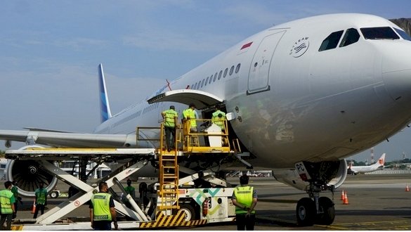 Pesawat yang membawa 8 juta Bulk Vaksin SInovac saat tiba di Bandara Internasional Soekarno-Hatta, Tangerang, Banten, Selasa, 25 April/Repro