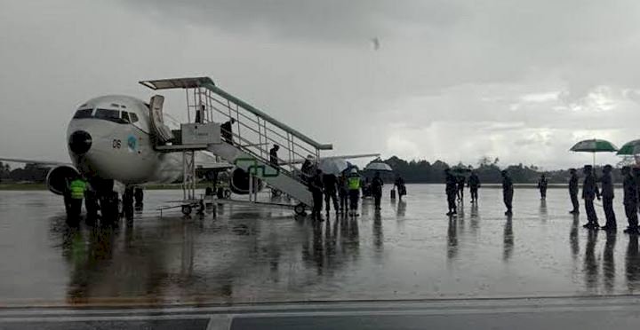 Foto pesawat yang membawa Panglima TNI dan Kapolri ke Papua/Net  