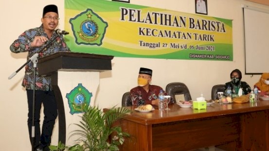 Bupati Sidoarjo Gus Muhdlor saat beri sambutan