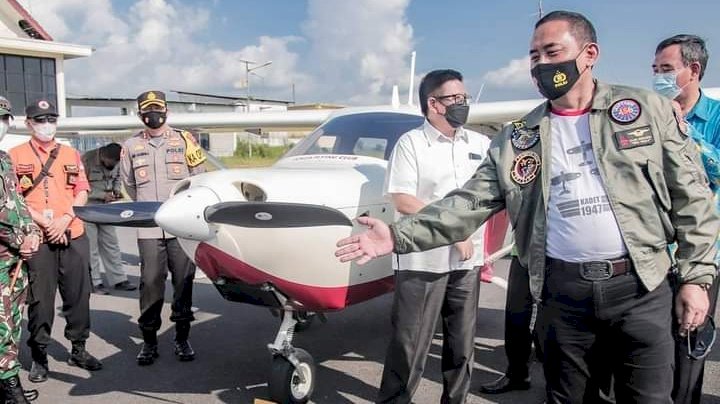 Marskma Fajar Adriyanto bersama Plt sekda Mirfano, Kapolres Jember AKBP Arif Rachman Arifin dan Dandim Jember.