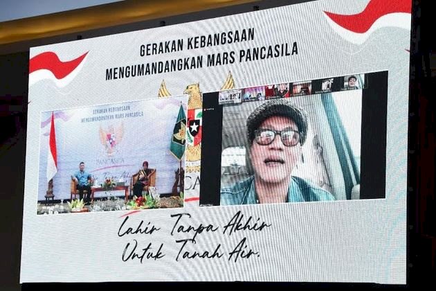 Musisi Agustinus Gusti Nugroho atau Nugie hadiri launching event Gerakan Kebangsaan Mengumandangkan Mars Pancasila/Ist