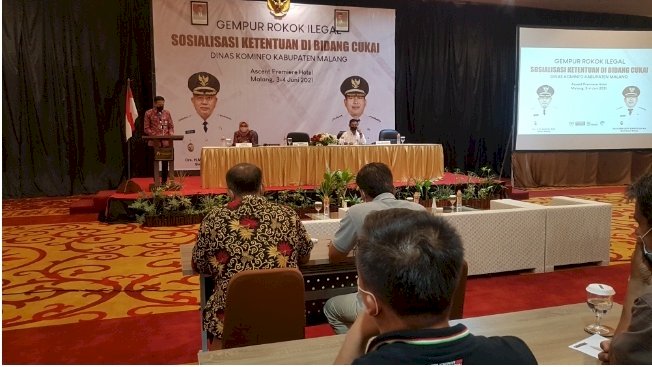 Sekda Kabupaten Malang, Dr. Ir. Wahyu Hidayat, M.M saat Membuka Kegiatan Sosialiasi Ketentuan di Bidang Cukai/RMOLJatim