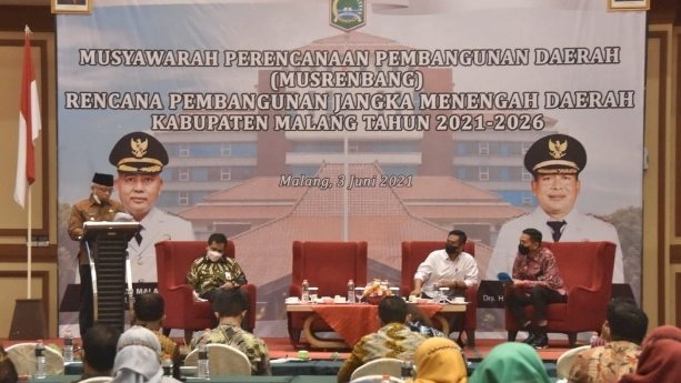 Bupati Malang, Drs. H .M. Sanusi, M.M saat Memberikan Sambutan di Musrenbang RPJMD 2021-2026/ist