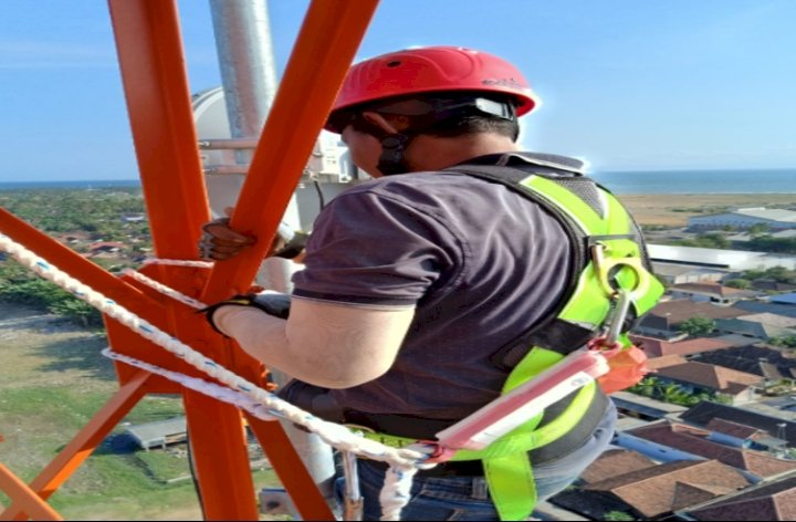 Teknisi XL Axiata sedang melakukan pemeliharaan perangkat BTS di Kota Denpasar, Bali/Ist