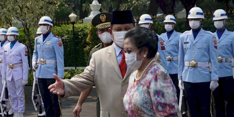 Presiden kelima RI, Megawati Soekarnoputri dan Menteri Pertahanan Prabowo Subianto/Repro