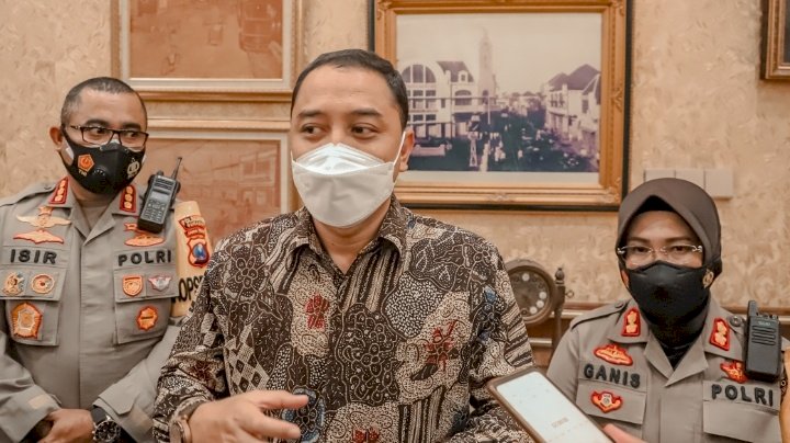 Wali Kota Eri didampingi Kapolrestabes Surabaya dan Kapolres Pelabuhan Tanjung Perak/RMOLJatim