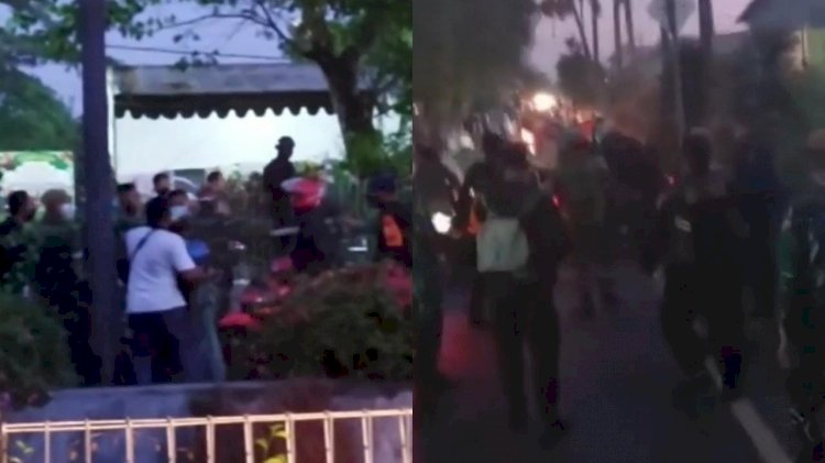 Video viral di Medsos peristiwa kericuhan kembali terjadi di posko penyekatan pintu keluar Jembatan Suramadu arah ke Surabaya/repro