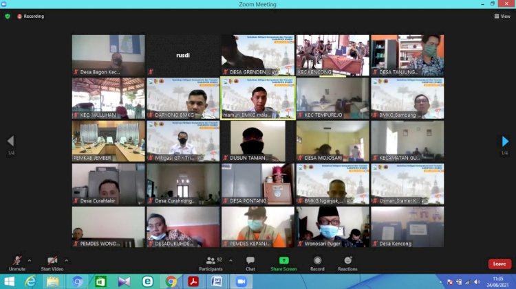  Webinar "Sosialisasi Mitigasi Gempabumi dan Tsunami Kabupaten Jember"/RMOLJatim