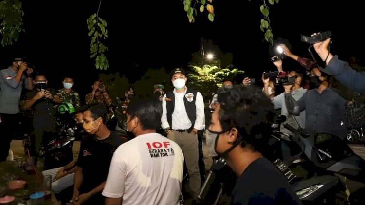 Walikota Eri Cahyadi saat pantau kondisi PPKM Darurat