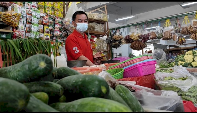 Pedagang pasar Betek Kediri/RMOLJatim