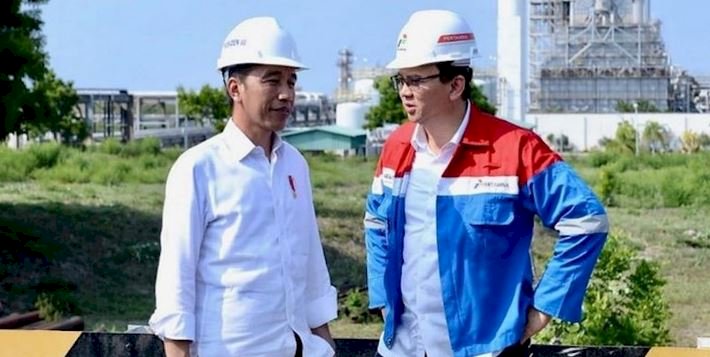 Presiden Joko Widodo dan Komisaris Utama Pertamina, Basuki Tjahaja Purnama (Ahok)/Net