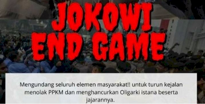 Poster rencana aksi nasional "Jokowi End Game" yang ternyata tidak terlaksana/Repro