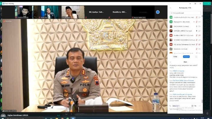 Kapolda Jawa Tengah Irjen Pol Ahmad Luthfi saat Webinar Nasional via daring yang digelar oleh PMII Rayon Dakwah Dan Komunikasi Komisariat UIN Sunan Ampel Cabang Surabaya/RMOLJatim