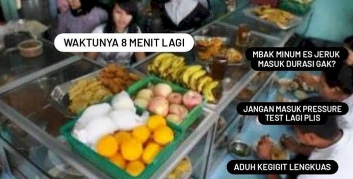 Meme soal aturan pembatasan waktu makan di warung yang beredar di media sosial/Repro