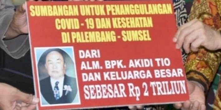 Papan sumbangan Akidi Tio/Net